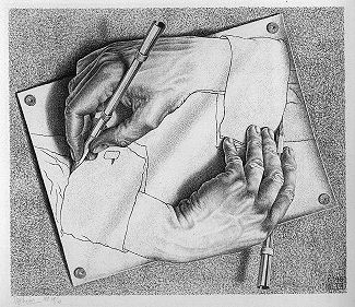 Drawing Hands von M.C.Escher (Dieses Bild ist copyright geschütz)* Drawing Hands von M.C.Escher (Dieses Bild ist copyright geschütz)*